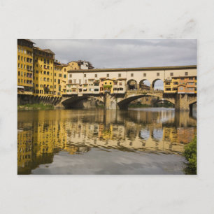 Italië, Florence, reflecties in de rivier Arno Briefkaart