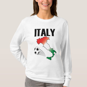 Italië Football Fan Map Boot Voetbal T-shirt
