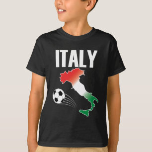 Italië Football Fan Map Boot Voetbal T-shirt