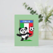 Italië Football Panda Briefkaart (Staand voorkant)