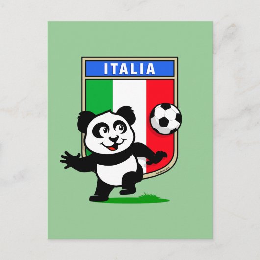 Italië Football Panda Briefkaart (Voorkant)