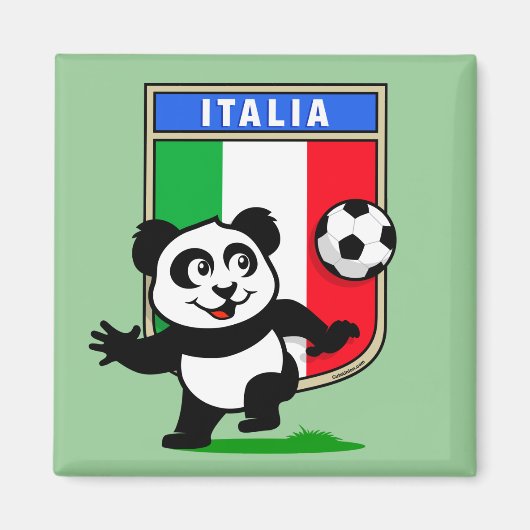 Italië Football Panda Magneet (Voorkant)