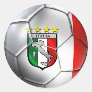 Italië Forza Azzurri Calcio Voetbal vlagsport Ronde Sticker