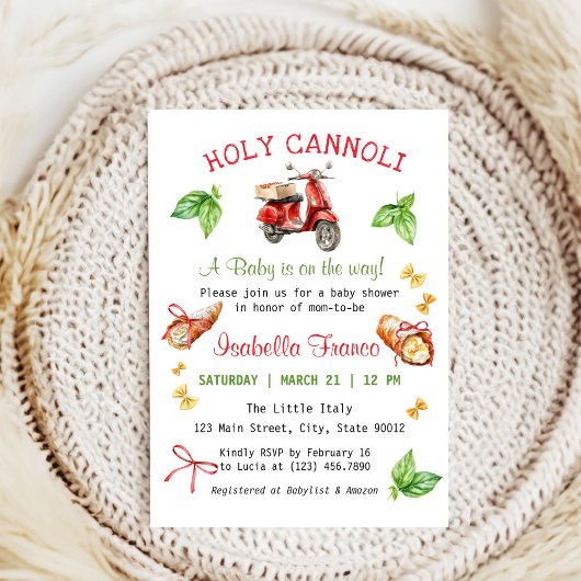 Italie Fun Saint Cannoli Baby shower Invitation