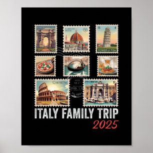 Italië Gezinsreis 2025 Antieke Postzegel Pisa Poster