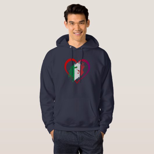 Italië hart hoodie (Voorkant volledig)