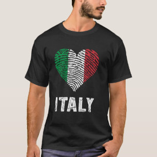 Italië Hart Italiaanse Vlag Italiaanse Wortels Ita T-shirt