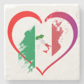 Italië hart stenen onderzetter (Voorkant)
