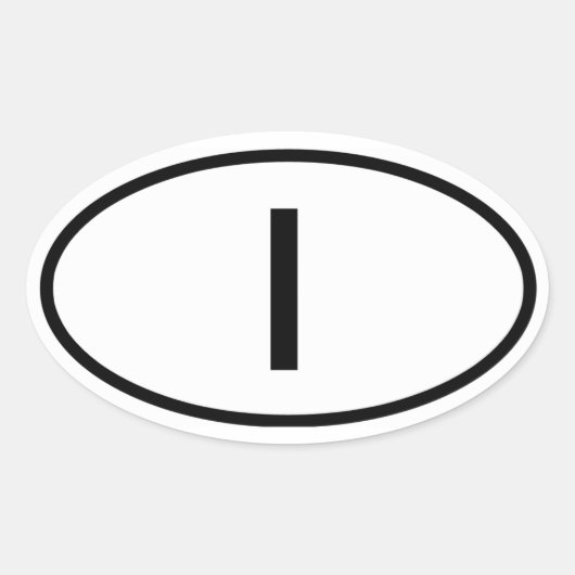 Italië "I" Ovale Sticker (Voorkant)