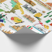 Italië Iconen Design Cadeaupapier (Hoek)