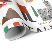Italië Iconen Design Cadeaupapier (Rol Hoek)