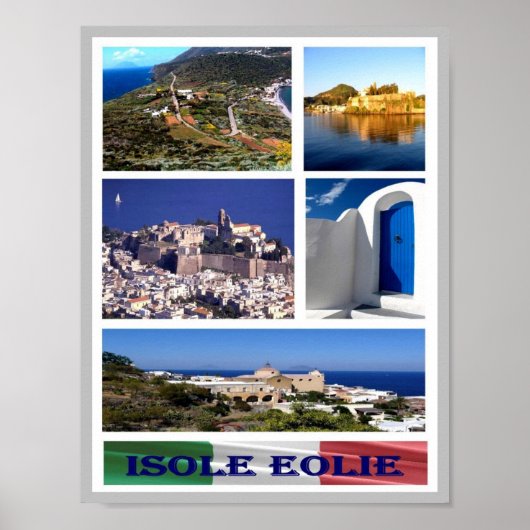 Italie - Îles Éoliennes - Mosaïque - Poster (Devant)