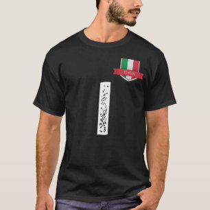 Italië Italia Human-Flag Letter I Italië Rood T-shirt