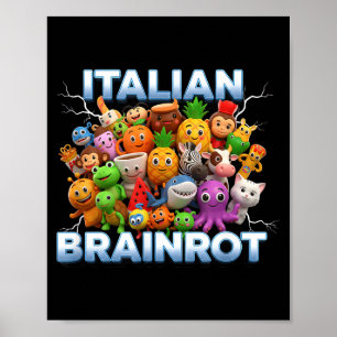 Italië Italiaans Breinrot Grappige Meme Karakters Poster