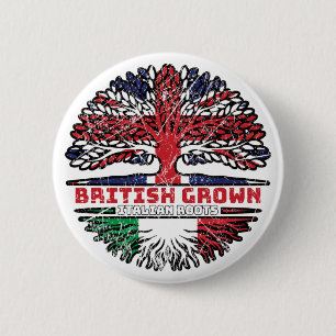 Italië Italiaans Verenigd Koninkrijk Britse boomko Ronde Button 5,7 Cm