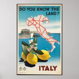 Italië - Italiaans vintage-reisje Poster