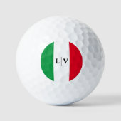 Italië Italiaans Vlag Rood Wit Groen Naam Initiale Golfballen (Voorkant)