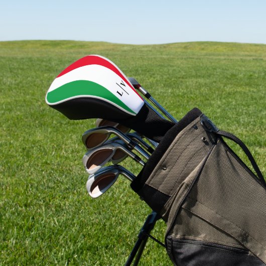 Italië Italiaans Vlag Rood Wit Groen Naam Initiale Golfheadcover (Insitu)