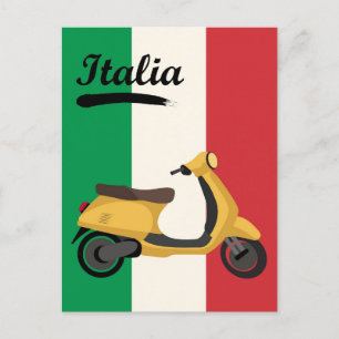 Italië  Italiaans Vlag Vespa Scooter Reizen Briefkaart