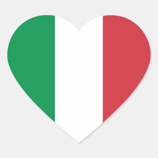 Italië/Italiaanse hartvlag Hart Sticker (Voorkant)