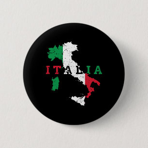 Italië Italiaanse kaart Flag Pride Gift Heritage I Ronde Button 5,7 Cm