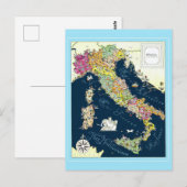  Italië — Italiaanse reiskaart Briefkaart (Voorkant / Achterkant)