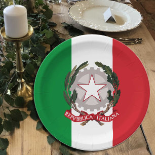 Italië, Italiaanse vlag partij, verjaardag / sport Papieren Bordje