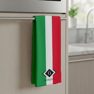 Italië Italiaanse vlag Rood Wit Groen Italia Monog Theedoek