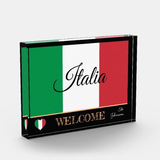 Italië & Italiaanse vlag/sport Welkom Fotoblokken (Links)