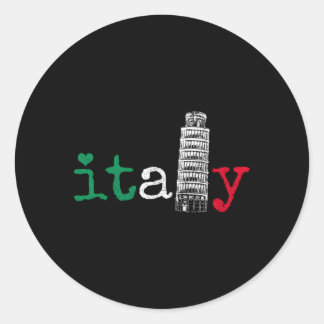 italië italië italiaanse vlaggepride olietoren van ronde sticker