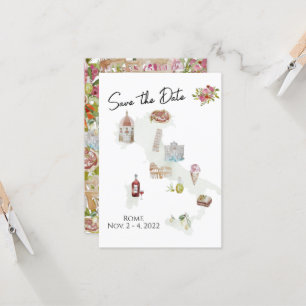 Italië, Italië, reis, Italiaanse Save the Date Kaart