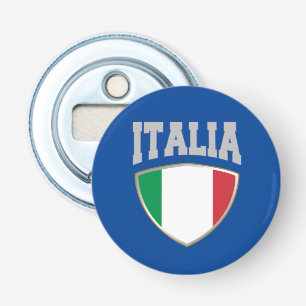 Italië/Italië Vlag schild & tekst Button Flesopener