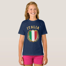 Italië/Italië Vlaggelschild T-Shirt