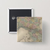 Italië Kaart 2 Vierkante Button 5,1 Cm (Voorkant /achterkant)