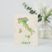 Italië kaart briefkaart (Staand voorkant)