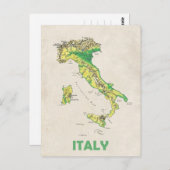 Italië kaart briefkaart (Voorkant / Achterkant)