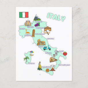 Italië kaart de steden met toeristische attracties