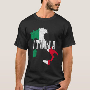 Italië Kaart Italië Italiaanse vlag T-shirt
