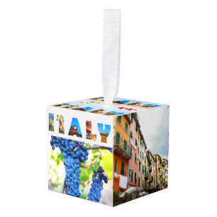 Italië kerstfoto's met vakantie kubus ornament