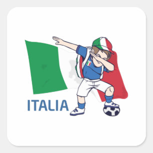 Italië Kind voetbal schooljongen Vierkante Sticker