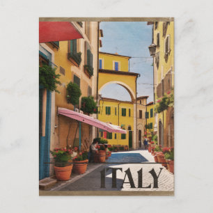 Italië Kleurrijke huizen Vintage Travel Briefkaart
