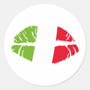 italië kus ronde sticker