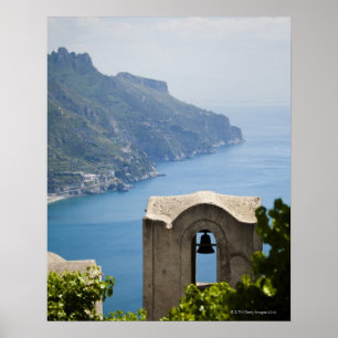 Italië, kust van Amalfi, Ravello, bleektoren met Poster
