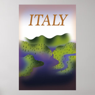 Italië:  landschapsposter. poster