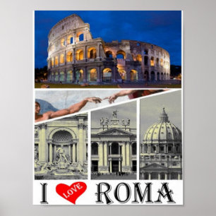 Italië - Lazio - Rome - I Love - Poster