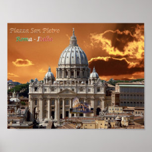 Italië - Lazio - Rome - Saint Peter - Basilica - Poster
