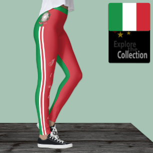 Italie leggings de mode, drapeau italien /sports