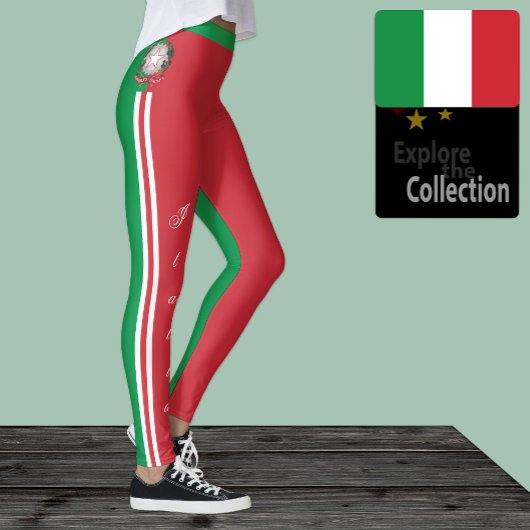 Italie leggings de mode, drapeau italien /sports