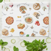 Italië Leuk Eten Chef Kleurrijk Theedoek (Gevouwen)