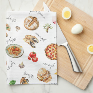 Italië Leuk Eten Chef Kleurrijk Theedoek